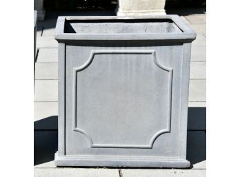 A Grey Stone Composite Tall Planter With Moulded Appearance