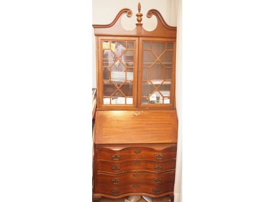 Cherry Chippendale Style Ball And Claw Foot Secretary Desk (contents Not Included)