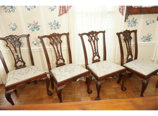 Ten Chippendale Mahogany Dining Room Chairs Purchased From Paramount Antiques NYC