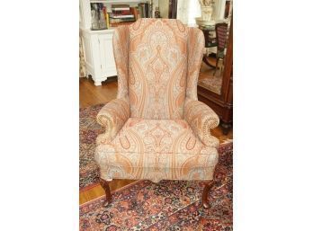A Queen Anne Style Wing Back Chair
