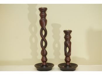 Pair Of Olde English Candle Sticks