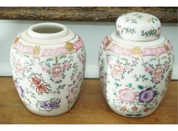 Pair Of Hand Painted Vases Made In Japan
