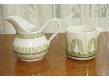 Pair Of Estee Lauder Pitcher And Cup With Corn Print