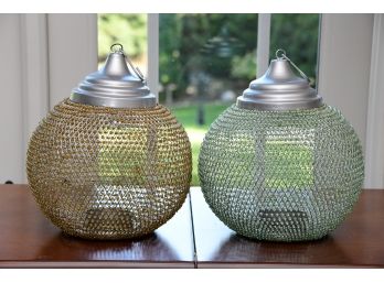 Pair Of Hanging Decorative Candle Votives