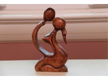 Carved Man & Woman Jamaican Figurine