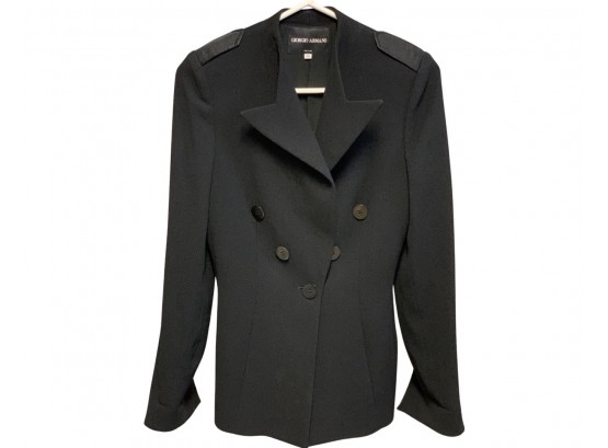 Giorgio Armani Double Breasted Black Jacket Size 38