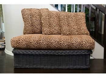 Cheetah Bench With Wicker Base