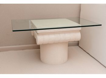 Kreiss Collection Ionic Column Glass Top Table By Michael Taylor