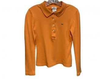 Lacoste Orange Long Sleeve Polo Shirt  Size 38