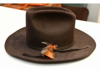 Sheplers Cowboy Hat Brown Felt Size 7 1/4