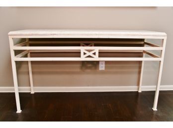 Travertine Top Console Table