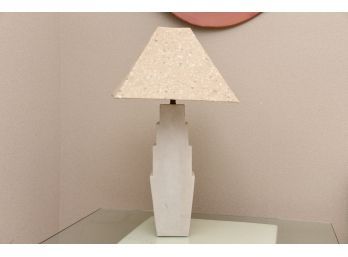 A Travertine Table Lamp Marked GS