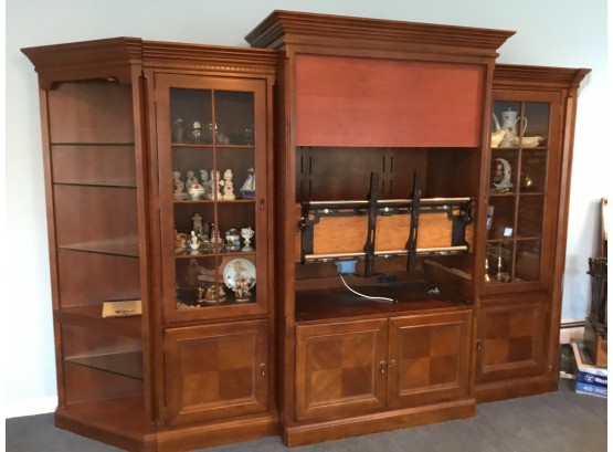 Outstanding Five Piece Mahogany Wall Unit  With Side Shelves