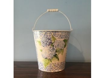 Hydrangea Covered Metal Pail