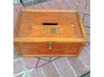 Vintage Stub Wooden Ballot Box