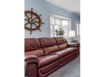 Lazy Boy Burgundy Leather Double Reclined Couch