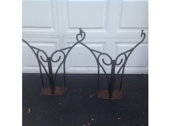 Pair Of Heavy Iron Bases For A Table