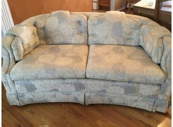 Lovely  Curved Back Cream Floral Loveseat