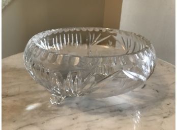 Cut Crystal Footed Etched Bowl