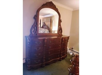 Elegant Twelve Drawer Dresser With Mirror