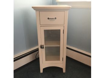 White Bathroom Storage Cabinet With Stone Top