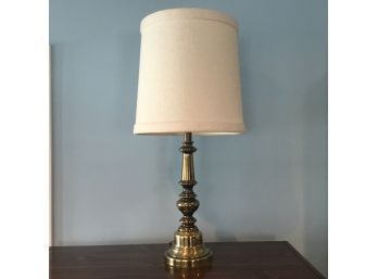 Antique Gold Finish Lamp With Linen Shade