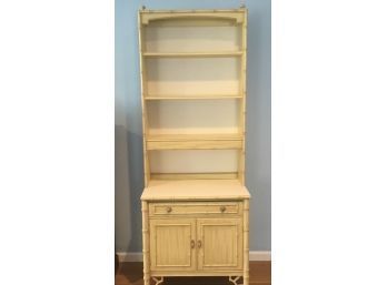 Thomasville Hollywood Regency Faux Bamboo Bookcase Hutch