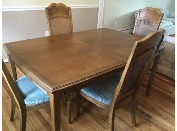 Dining Room Table With Six Chairs  Leaves And Pads Included