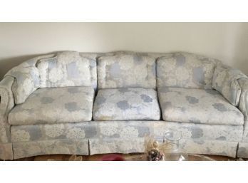 Lovely Curved Back Cream Floral Sofa