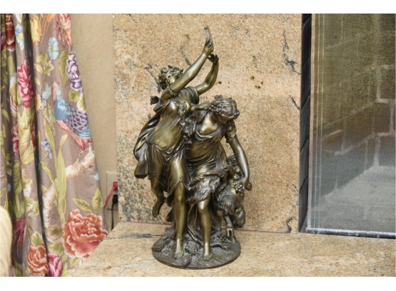 After Claude Michel Clodion 'Bacchanalia' Bronze Sculpture With Foundry Marking '5273' On Base