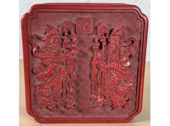 The Peninsula Hong Kong Cinnabar Red Trinket Box