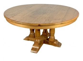 A Distressed 60 Inch Round Farm House Dining Table
