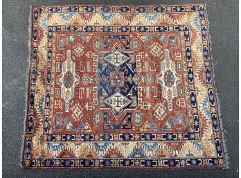 Antique Sarouk Carpet  Vibrant Reds And Blues