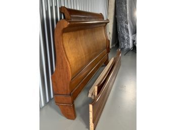 French Walnut Queen Headboard Footboard With Side Rails And Slates