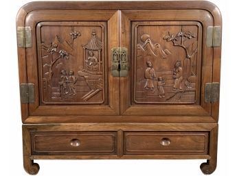 Chinese Two Piece Wooden Cabinet