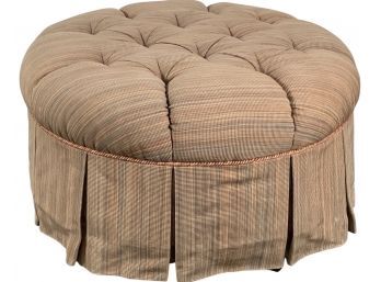 Lovely Tufted  Skirted Ottoman With Rope Detail