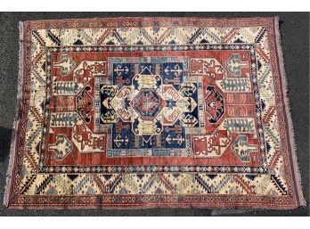 Persian Heriz Carpet  Reds And Blues