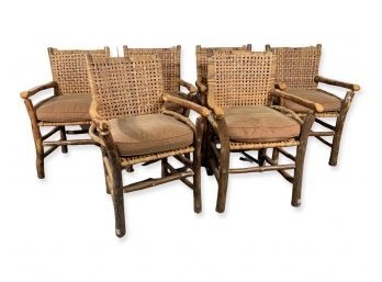 Farmhouse Rustic Hickory Side Chairs With Cane Seats Paid $5500