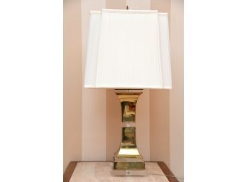 Post Modern Brass And Lucite Stacked Table Lamp