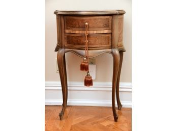 Caiati Burl Wood Side Table With 2 Drawers
