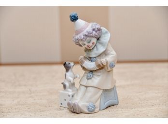 Lladro 'Pierrot With Concertina' Porcelain Clown Figurine