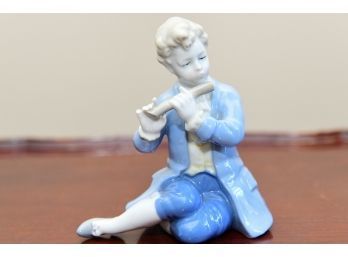 Dresden Porcelain Boy With Flute Figurine