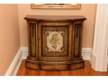 Drexel Heritage Hand Painted Demilune Oak Hall Table