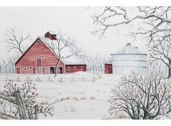 Winter Barn Canvas Print By Cindy Jacobs