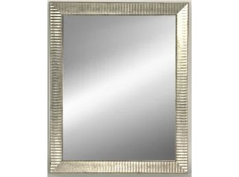 A Ribbed Silver Framed Wall Mirror