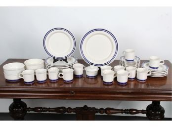 Nikko Daily Dining White And Blue Dish Set 44 Pieces