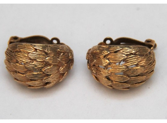Vintage 14k Gold Clip On Earrings