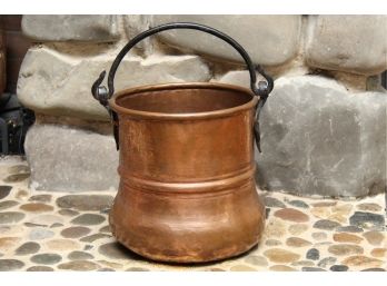 Antique Copper Bucket With Handle