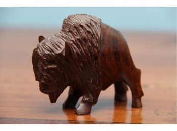 Hand Carved Wooden Buffalo