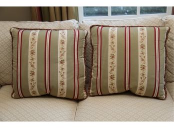 A Pair Of Custom Upholstered Throw Pillows